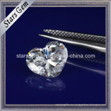 Moissanite suelto del diamante sintético de la forma del corazón para la joyería